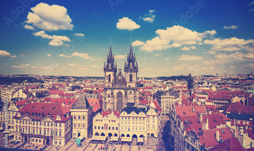 Vintage toned picture of Prague, Czech Republic.