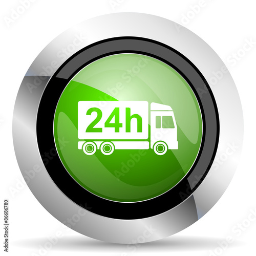 delivery icon, green button, 24h shipping sign