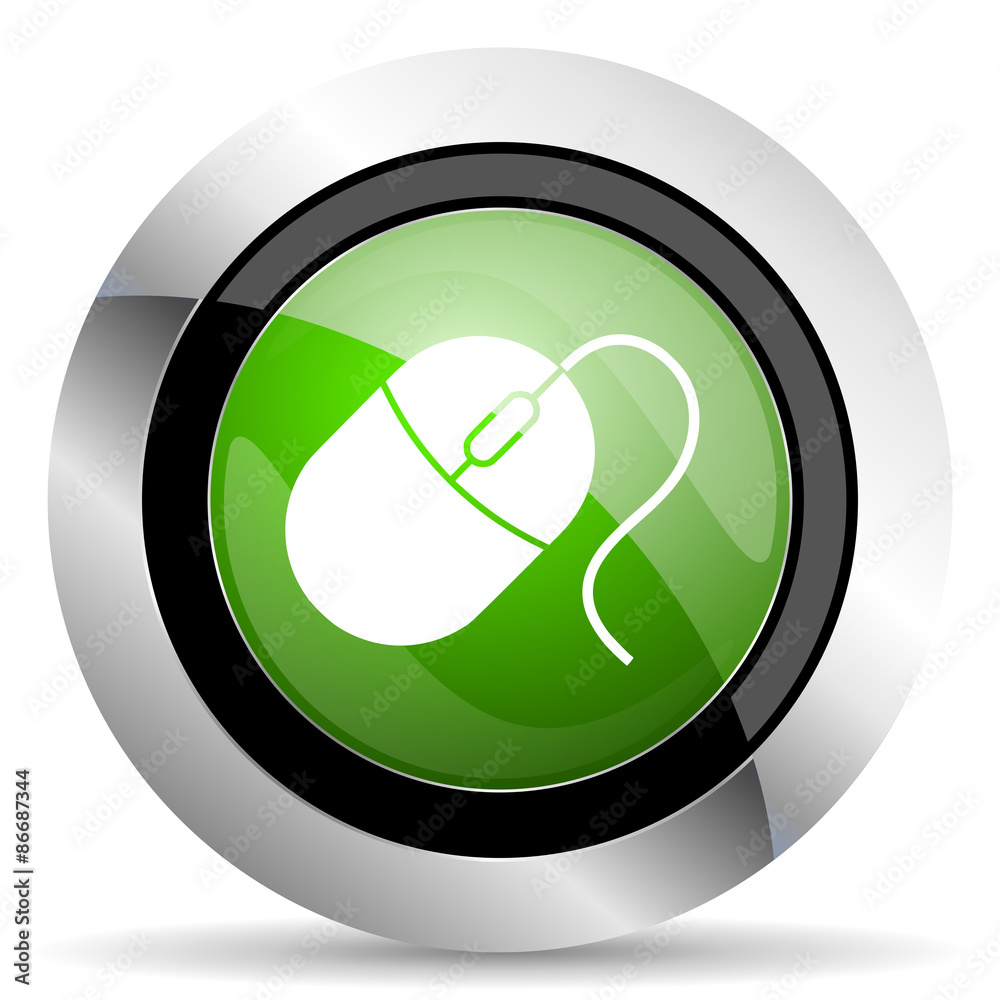 computer mouse icon, green button Stock Illustration Adobe Stock