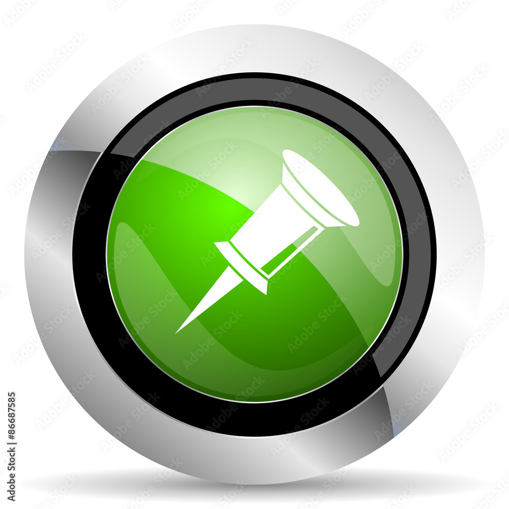 pin icon, green button pin icon, green button