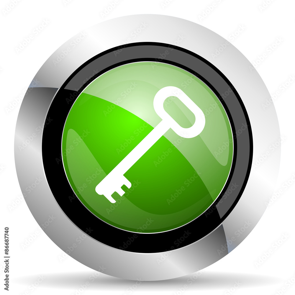 key icon, green button, secure symbol key icon, green button, secure symbol