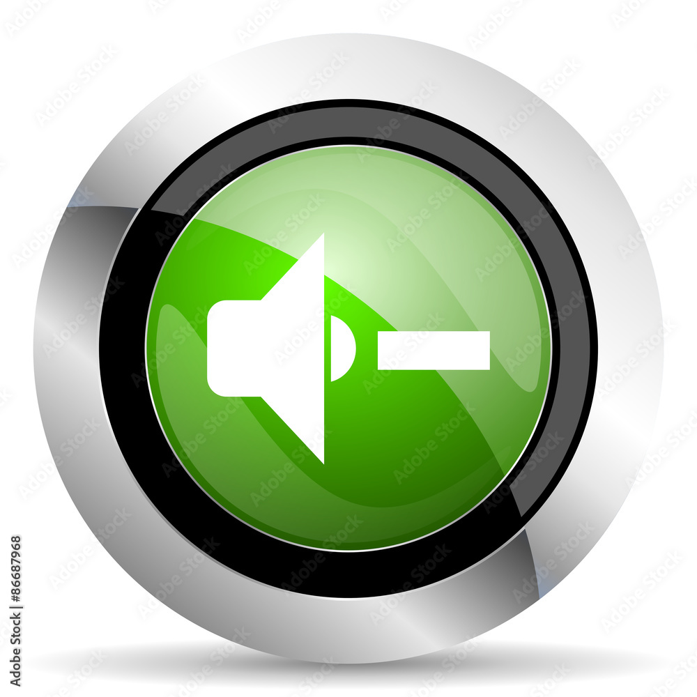speaker volume icon, green button, music sign speaker volume icon, green button, music sign