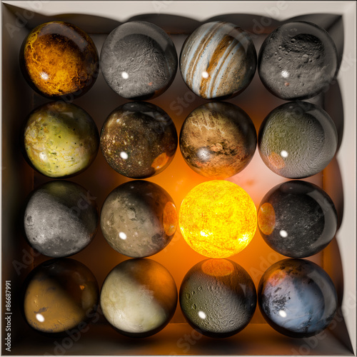 Fototapeta Naklejka Na Ścianę i Meble -  Billiard balls Planets