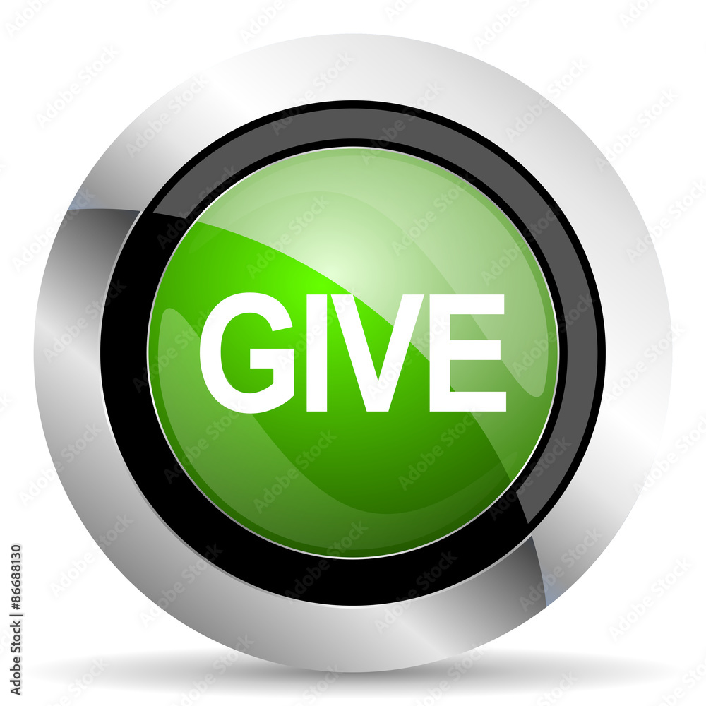 give icon, green button