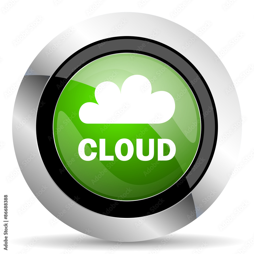 cloud icon, green button cloud icon, green button