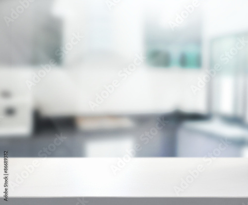 Table Top And Blur Interior Background