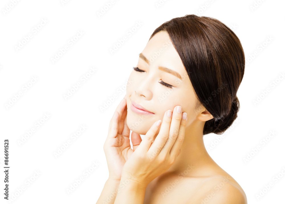 Portrait of beautiful young woman with clean face Portrait of beautiful young woman with clean face