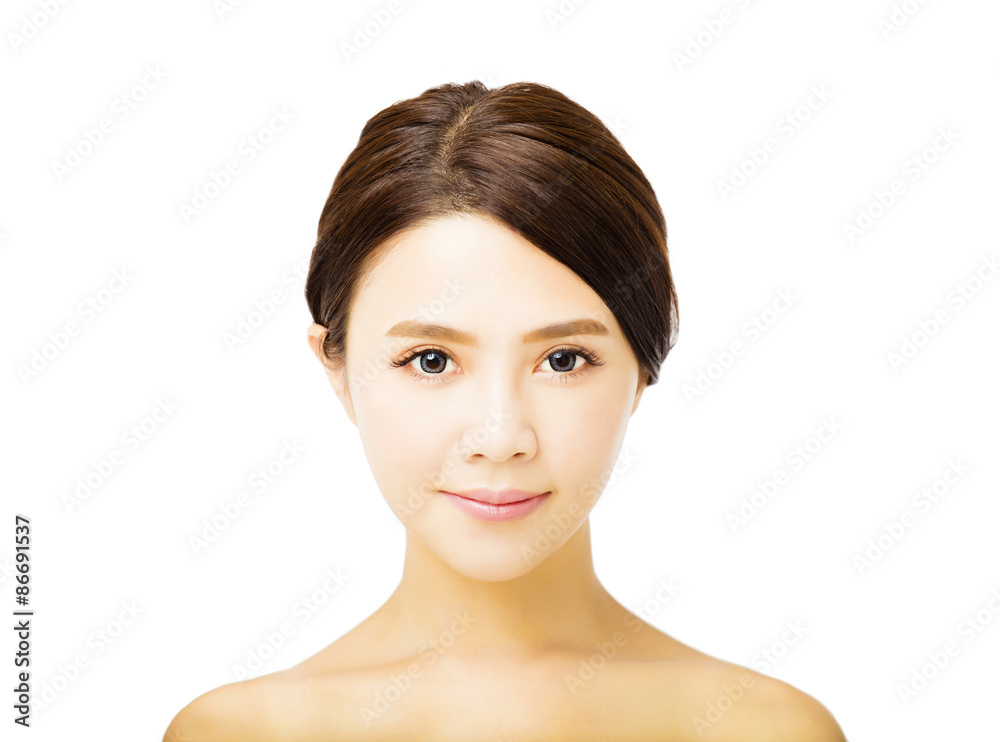 Portrait of beautiful young woman with clean face Portrait of beautiful young woman with clean face