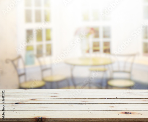 Table Top And Blur Interior Background