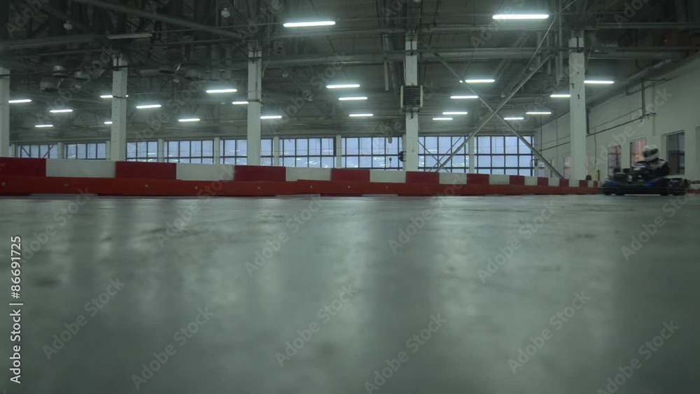 Karting racing round the track