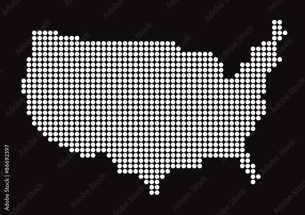 White Map of USA