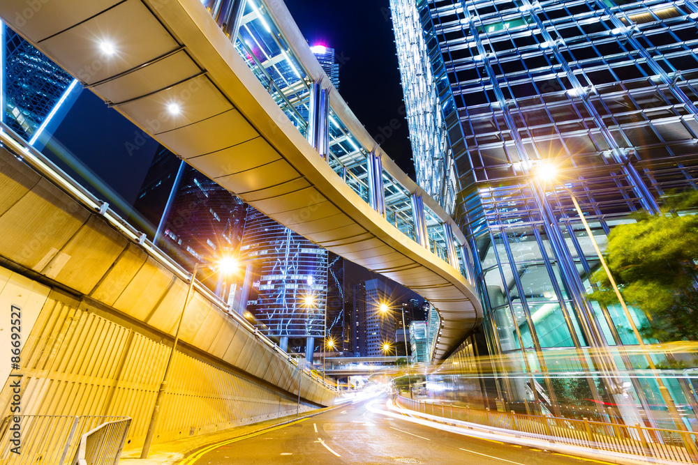 Fototapeta premium Traffic in Hong Kong at night