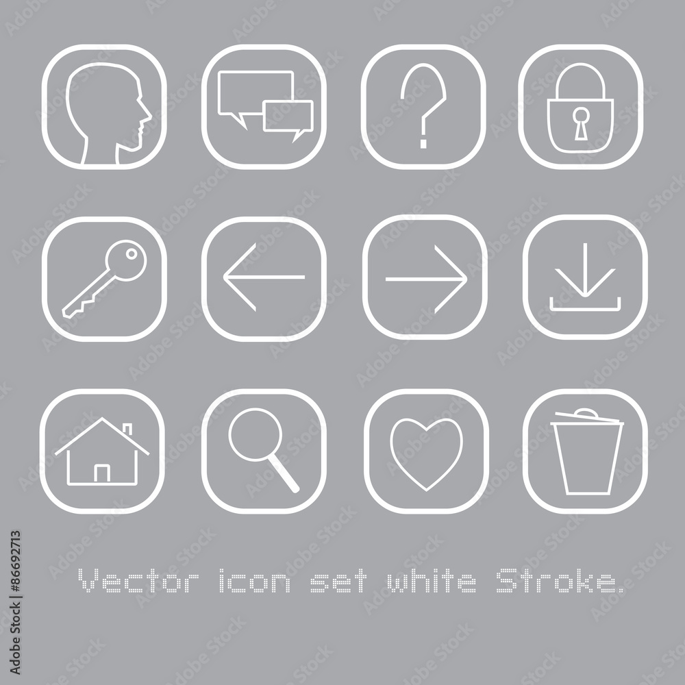 Icon set, website. Icon set, website.