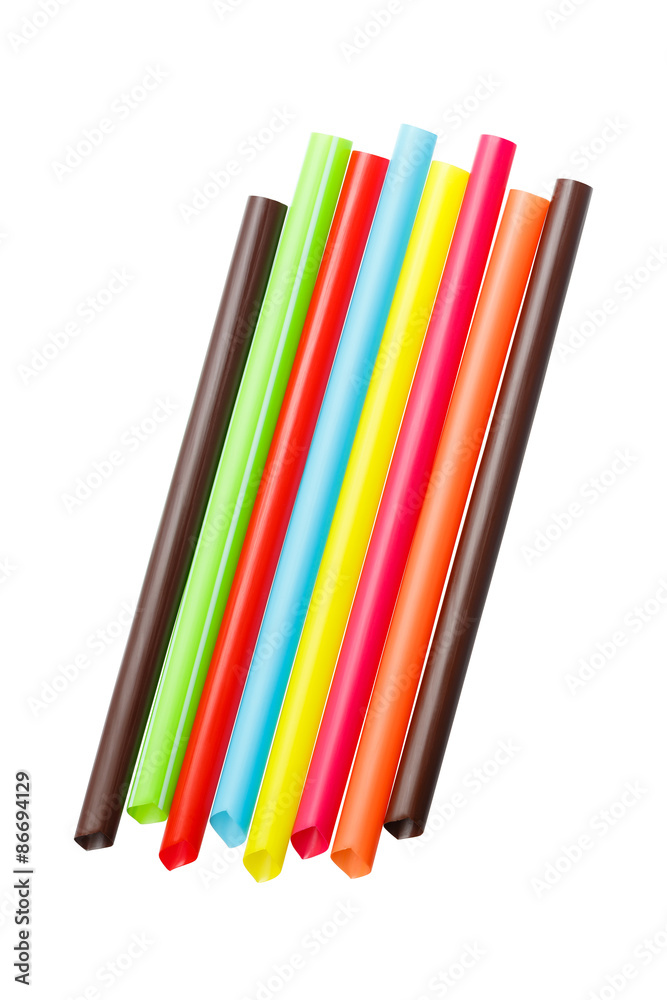 Multicolored big plastic straws Multicolored big plastic straws