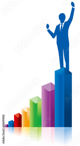 business people & graph Vector