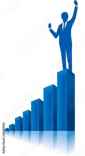 business people & graph Vector