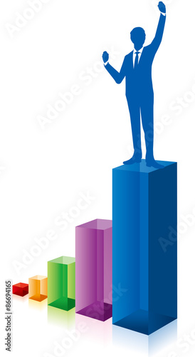 business people & graph Vector