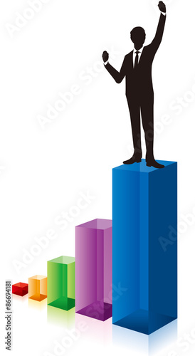 business people & graph Vector