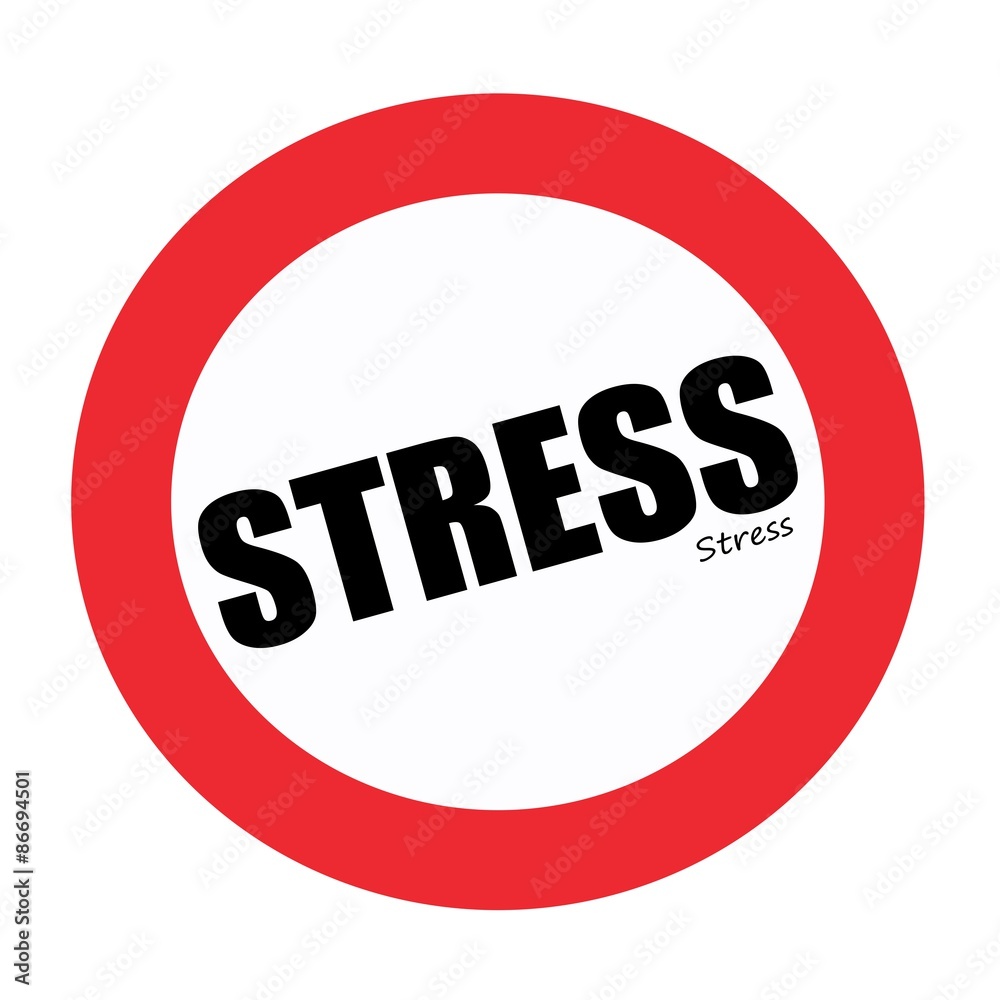 STRESS black stamp text on white STRESS black stamp text on white