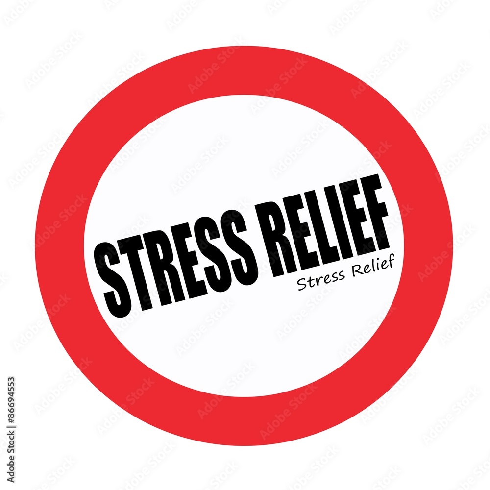 STRESS RELIEF black stamp text on white STRESS RELIEF black stamp text on white