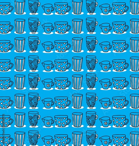 pattern of a set of mugs