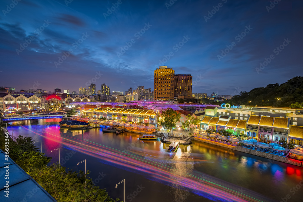 Obraz premium Clarke Quay at Singapore night : 31 JAN 2015