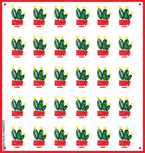 pattern of green decorative cactus