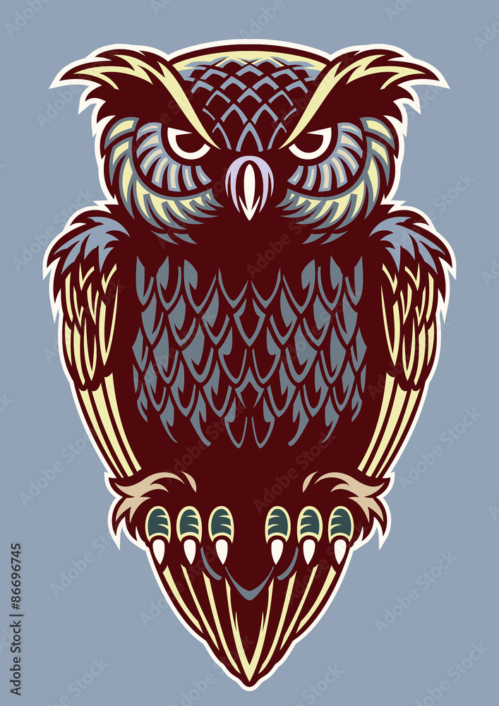 Naklejka premium vintage color style of owl bird