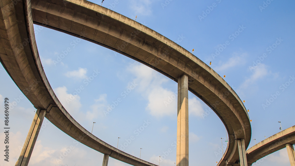 Fototapeta Bhumibol Bridge, The Industrial Ring Road Bridge in Bangkok, Tha