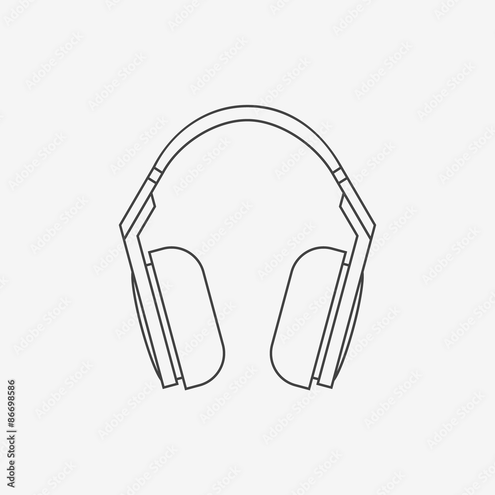 Headphones line icon