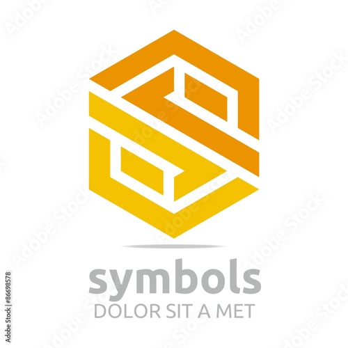 Logo Design Letter S Hexagon Zigzag Orange Symbol Icon Abstract Vector