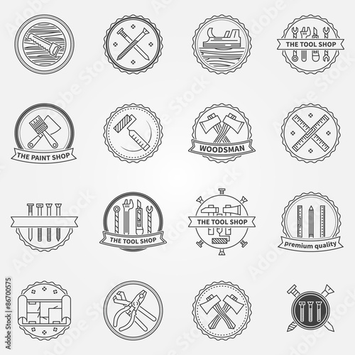 Work tools badges or labels.eps