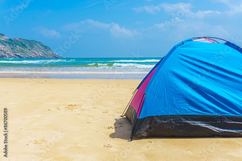 The camping at the beach  