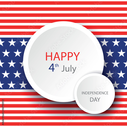 Illustration of American Independence Day of 4th July with circle on flag color seamless background. Perfect for banner, poster and flyer 
