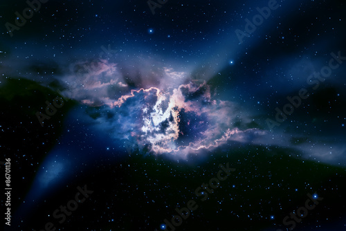 Fototapeta Naklejka Na Ścianę i Meble -  Space background with nebula and stars.