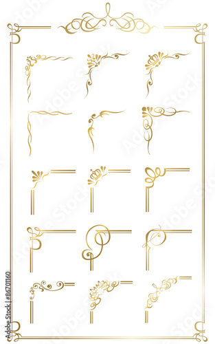 gold frame set Vector
