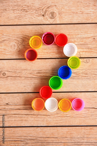 Colorful Number Bottle Caps