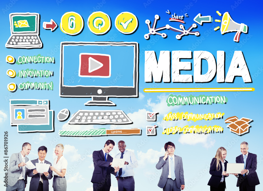 Media Devices Mess Communication Multimedia Concept Media Devices Mess Communication Multimedia Concept