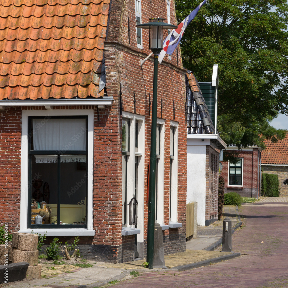 Ancient Dutch grocery museum in the small village Exmora in Friesland in the Netherlands