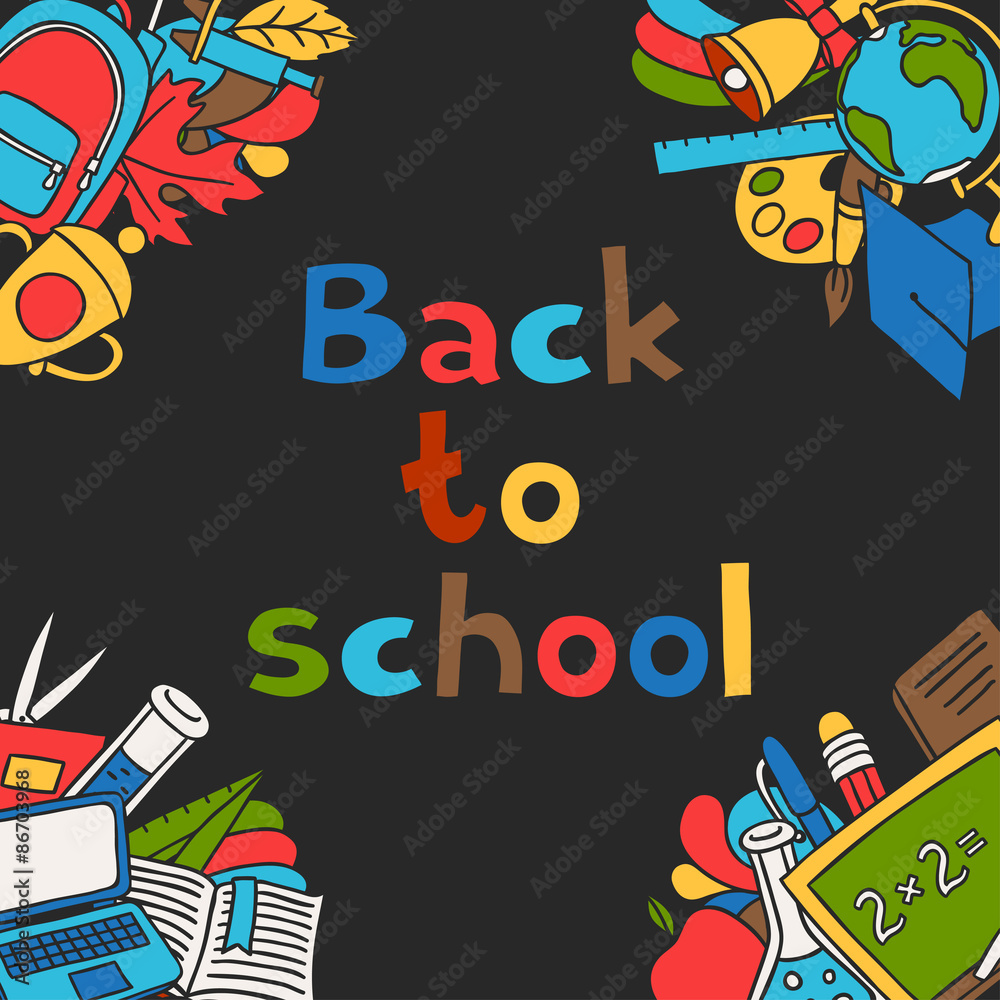 Back to school background with education hand drawn doodles Back to school background with education hand drawn doodles
