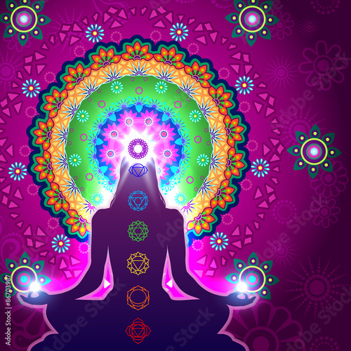 Canvas Print Chakra Meditation Mandala