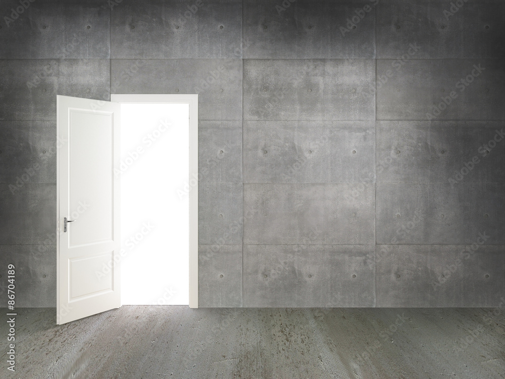 door on concrtete wall ,3d door on concrtete wall ,3d