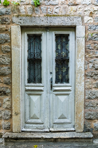 Wooden door in old house