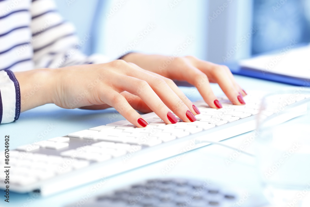 Typing on keyboard Typing on keyboard