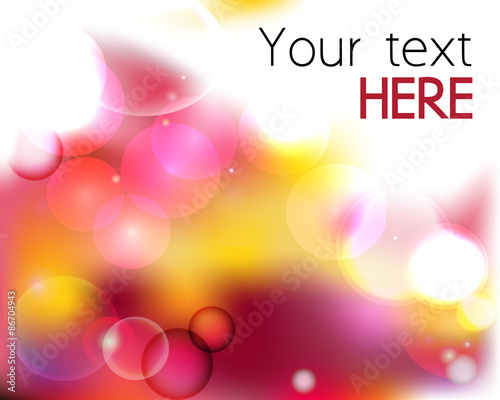 Colorful background with bubbles, spackles and copy space