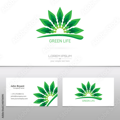 Abstract Creative concept vector image logo of leaf for web and