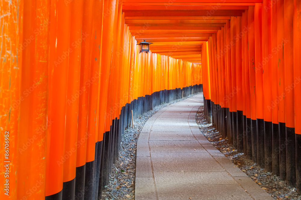 Thousands of vermilion torii gates at Kyoto Fushimi Inari Shrine Thousands of vermilion torii gates at Kyoto Fushimi Inari Shrine
