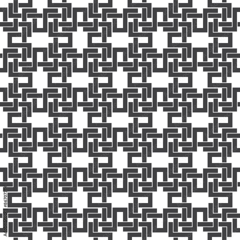 Seamless pattern of intersecting letters H with swatch for filling. Celtic chain mail. Fashion geometric background for web or printing design.