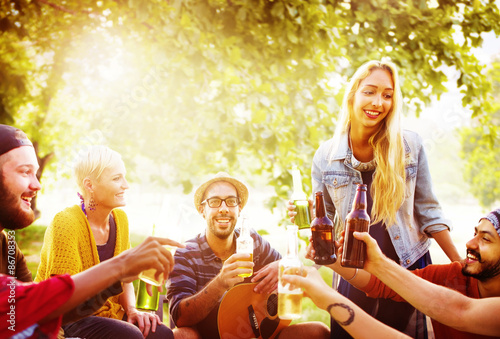 Friend Celebrate Party Picnic Joyful Lifestyle Drinking Concept
