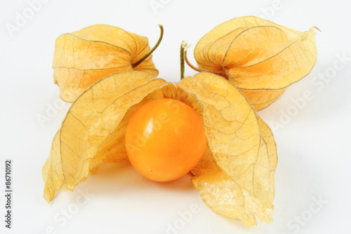 Cape Gooseberries (Physalis peruviana) on white background - fresh and delicious